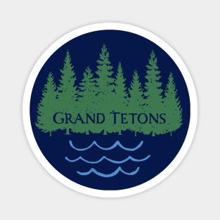 Grand Teton National Park WY Hiking Camping Tree Graphic Magnet